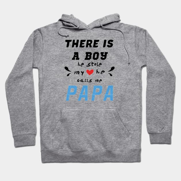 Papa Gifts Shirts from Grandson, he Stole My Heart Hoodie by CareTees